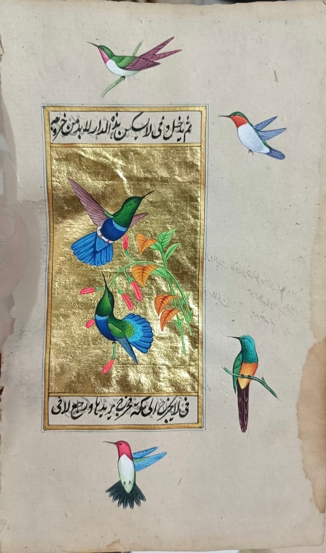 Gold bird painting