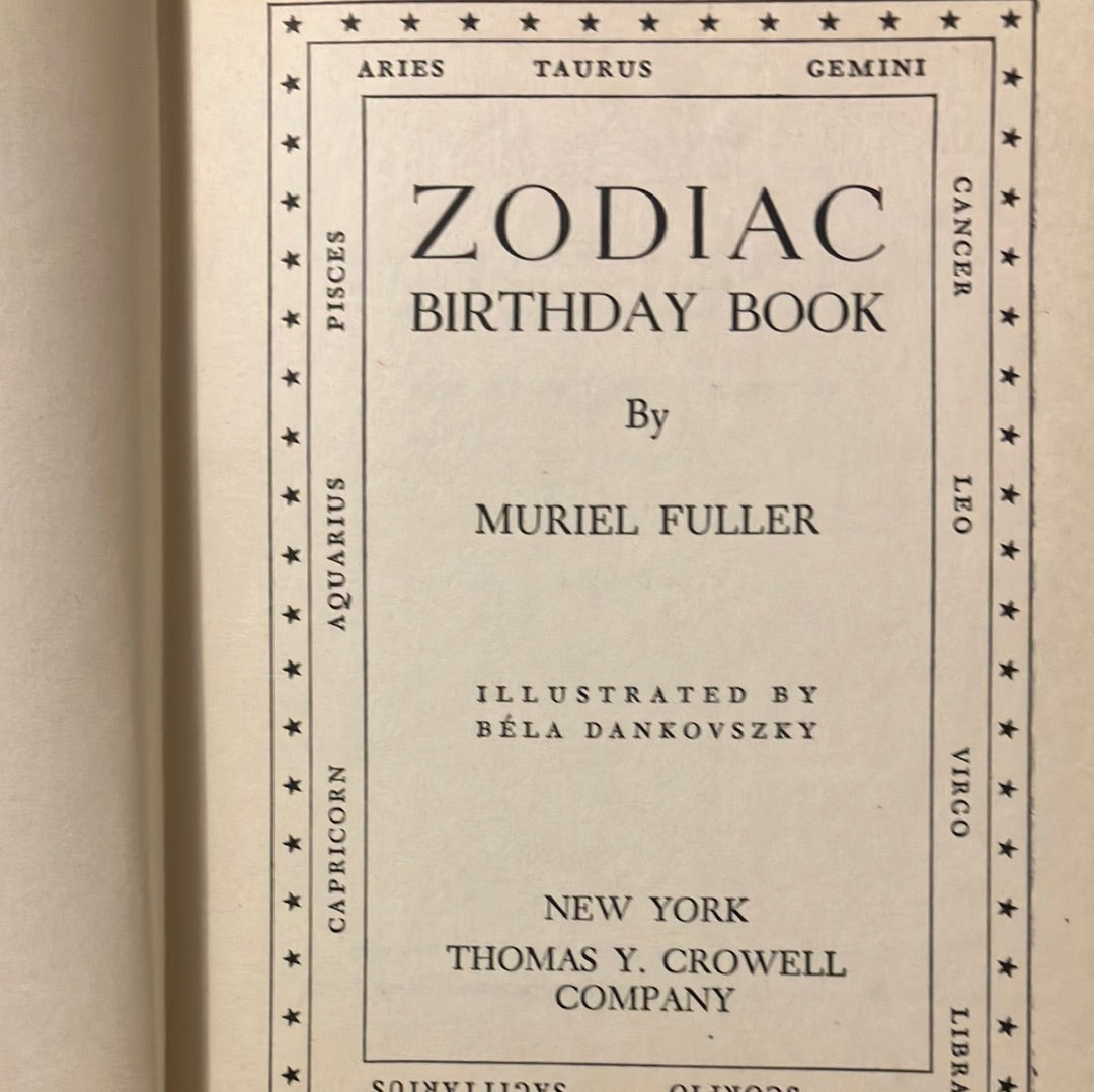 Zodiac birthday book
