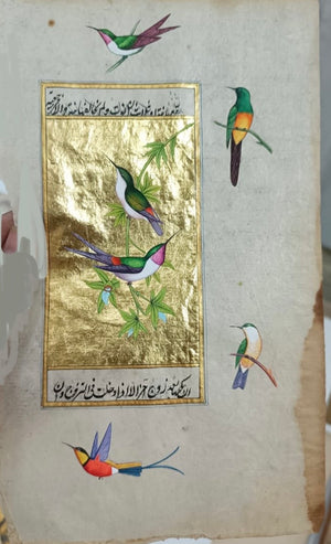 Gold bird painting