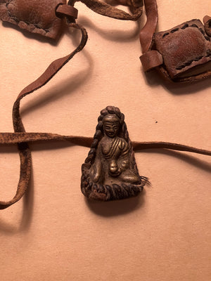 Tibetan copper leather necklace